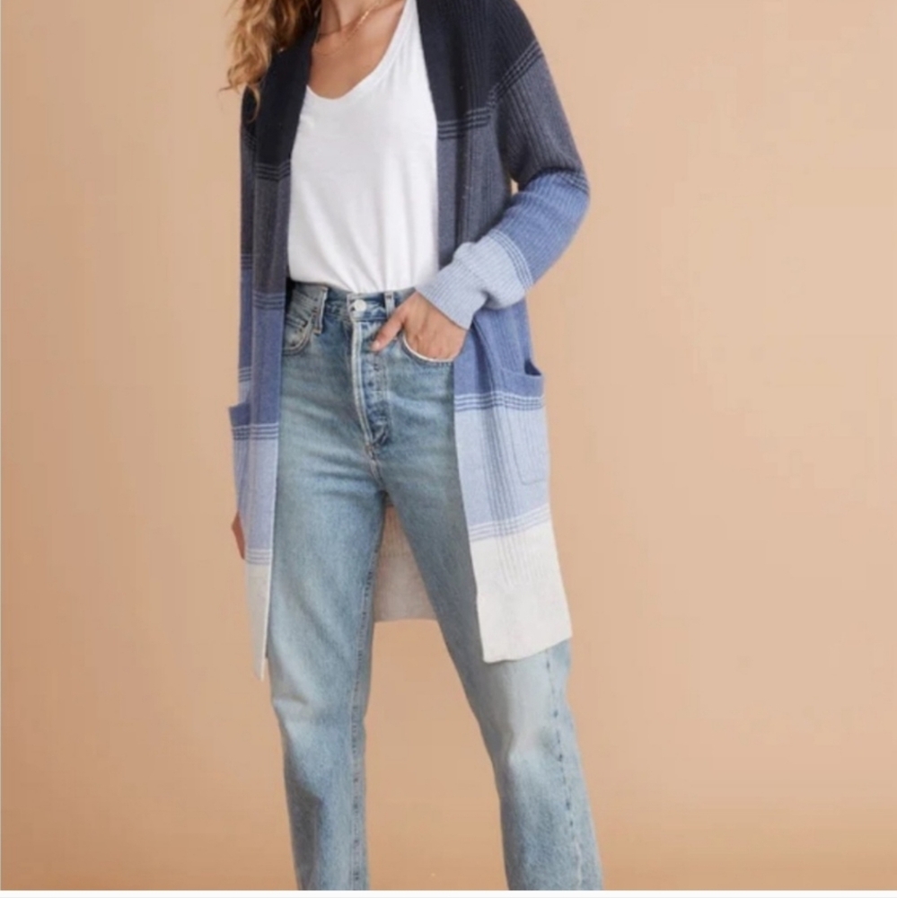 Marine Layer Women’s Cabin Cardigan In Blue Ombré Size Small